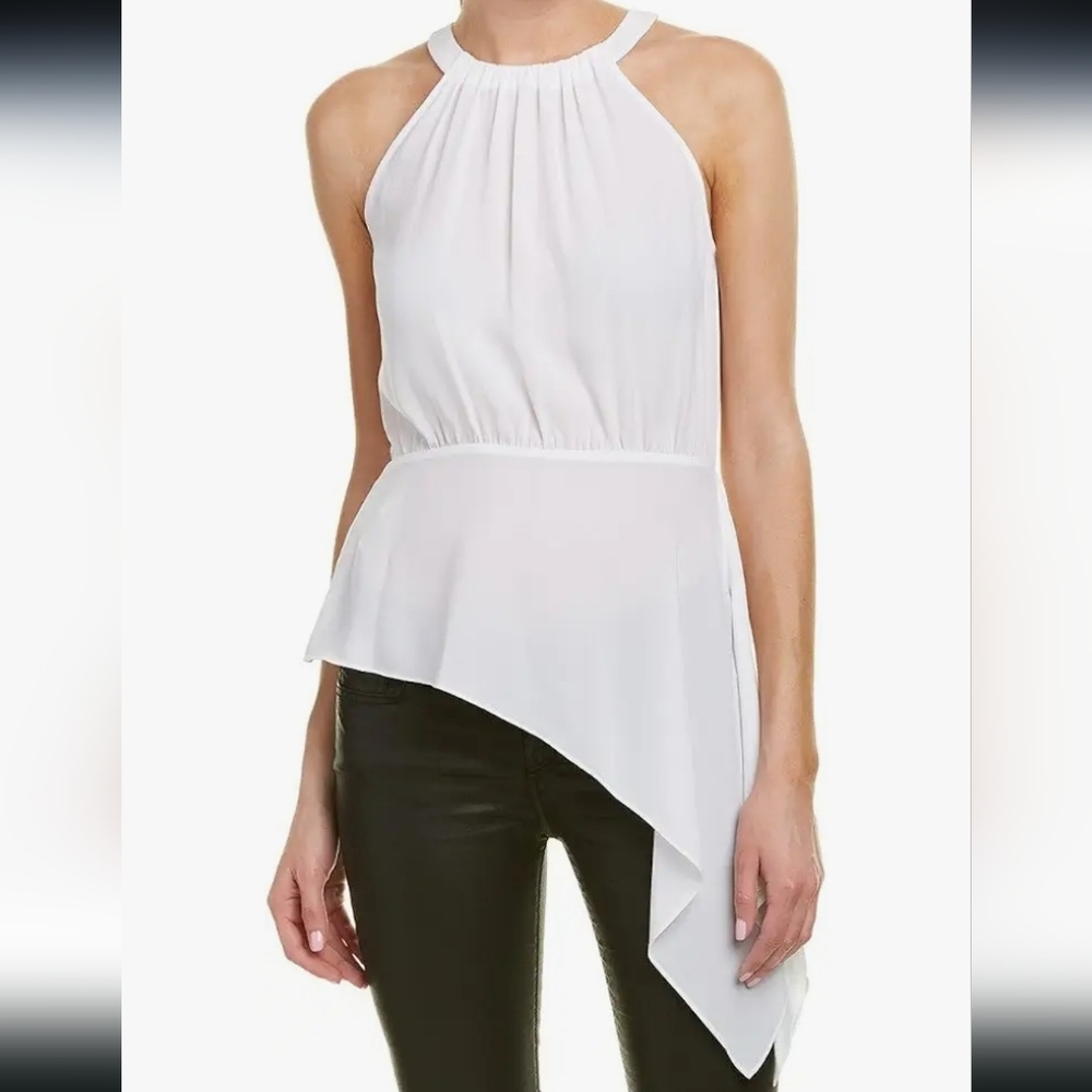 BCBGMaxAzria Caryn White Asymmetrical Top Date Night Going Out